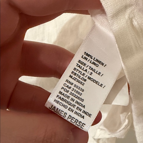 James Perse White Button-Up Linen Shirt - Picture 3 of 3